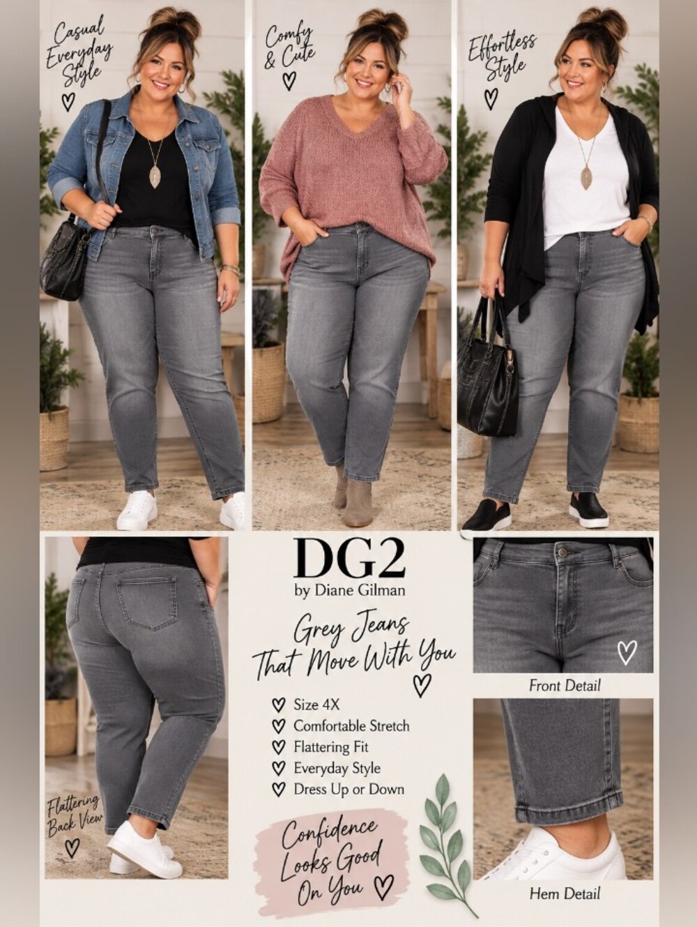 DG2  Diane Gilman Grey Wash Jeggins